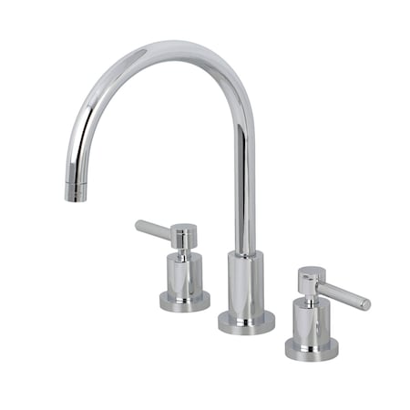 Kingston Brass KS8721DLLS Widespread Kitchen Faucet, Polished Chrome KS8721DLLS